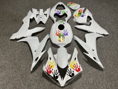 Purchase 2004-2006 Glossy White Yellow Red Hands Yamaha R1 Motorcycle Fairings UK