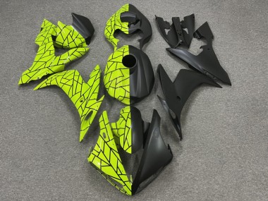 Purchase 2004-2006 Glossy High Viz Yellow Matte Black Pattern Split Yamaha R1 Motorcycle Fairings UK