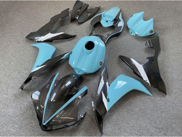 Purchase 2004-2006 Light Blue Carbon Style Yamaha R1 Motorcycle Fairings UK