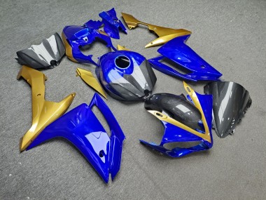 Purchase 2007-2008 Glossy Blue Yellow Carbon Fiber Style Yamaha R1 Motorcycle Fairings UK