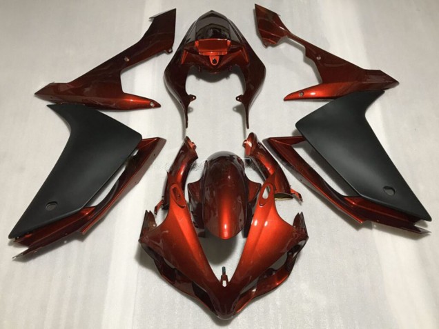 Purchase 2007-2008 Glossy Dark Orange Black Yamaha R1 Motorcycle Fairings UK