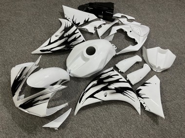 Purchase 2009-2011 Glossy White Black Splash Yamaha R1 Motorcycle Fairings UK