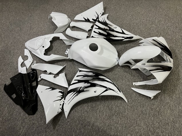 Purchase 2009-2011 Glossy White Black Splash Yamaha R1 Motorcycle Fairings UK