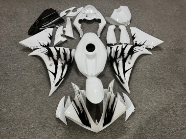 Purchase 2009-2011 Glossy White Black Splash Yamaha R1 Motorcycle Fairings UK