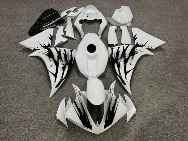 Purchase 2009-2011 Glossy White Black Splash Yamaha R1 Motorcycle Fairings UK