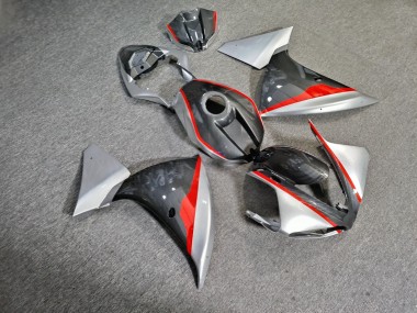 Purchase 2009-2011 Glossy Carbon Fiber Style Silver Red Yamaha R1 Motorcycle Fairings UK