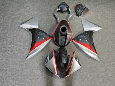Purchase 2009-2011 Glossy Carbon Fiber Style Silver Red Yamaha R1 Motorcycle Fairings UK