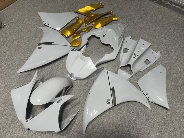 Purchase 2012-2014 Glossy Nardo Grey with Gold & Black Yamaha R1 Motorcycle Fairings UK