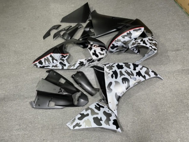 Purchase 2012-2014 Matte Black Glossy Camo Split Yamaha R1 Motorcycle Fairings UK