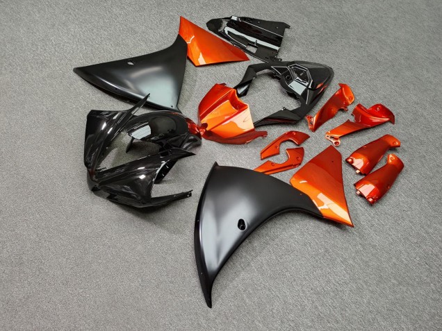 Purchase 2012-2014 Glossy Black Burnt Orange Matte Black Yamaha R1 Motorcycle Fairings UK