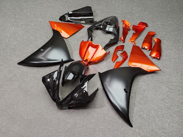 Purchase 2012-2014 Glossy Black Burnt Orange Matte Black Yamaha R1 Motorcycle Fairings UK