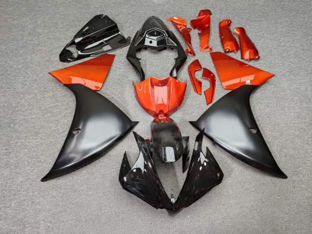 Purchase 2012-2014 Glossy Black Burnt Orange Matte Black Yamaha R1 Motorcycle Fairings UK