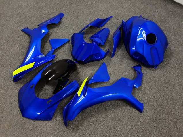 Purchase 2015-2019 Glossy Blue & Black with High Viz Yellow Yamaha R1 Motorcycle Fairings UK