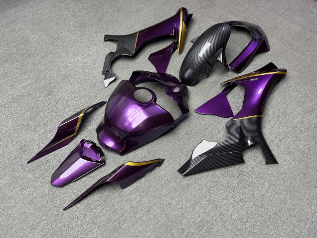 Purchase 2015-2019 Glossy Purple & Gold with Carbon Fiber Style Yamaha R1 Motorcycle Fairings UK
