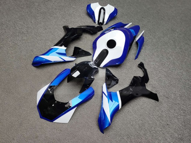 Purchase 2015-2019 Glossy Blue & Black with White Yamaha R1 Motorcycle Fairings UK