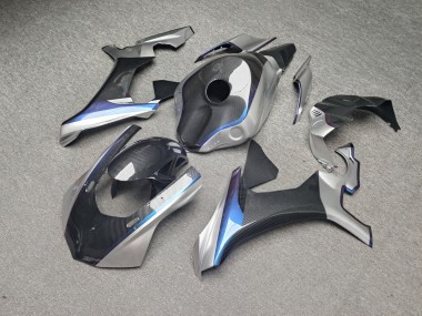 Purchase 2015-2019 Glossy Silver Carbon Fiber Blue Chameleon Yamaha R1 Motorcycle Fairings UK