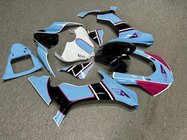 Purchase 2015-2019 Glossy Light Blue White Black Yamaha R1 Motorcycle Fairings UK