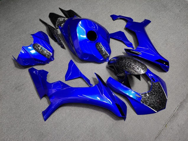 Purchase 2015-2019 Glossy Blue Forged Carbon Fiber Style Yamaha R1 Motorcycle Fairings UK
