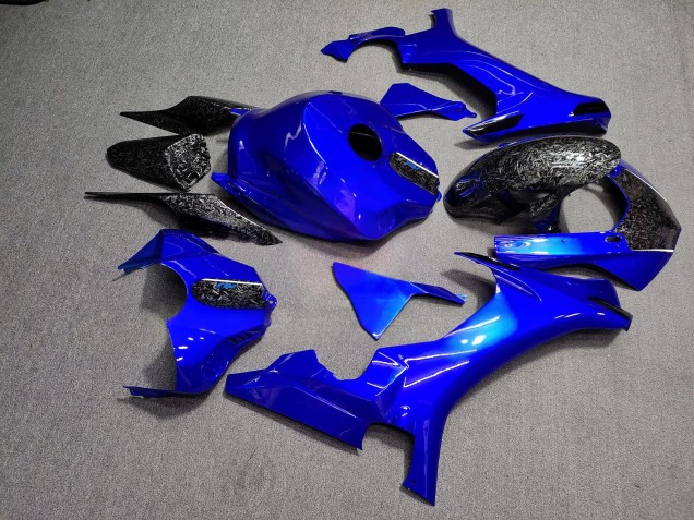 Purchase 2015-2019 Glossy Blue Forged Carbon Fiber Style Yamaha R1 Motorcycle Fairings UK