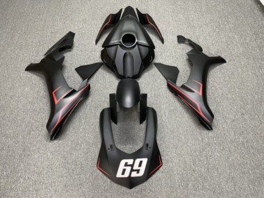 Purchase 2015-2019 Matte Black Red Accents Yamaha R1 Motorcycle Fairings UK