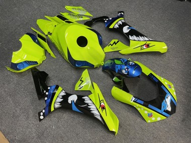 Purchase 2015-2019 Glossy High Vis Yellow Black Blue Shark Yamaha R1 Motorcycle Fairings UK