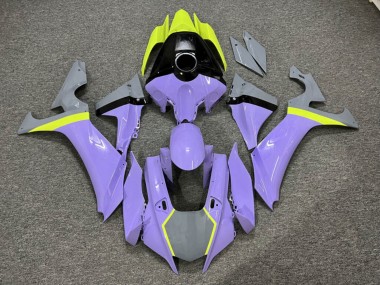 Purchase 2020-2025 Glossy Lavender & Grey with Black & High Viz Yellow Yamaha R1 Motorcycle Fairings UK