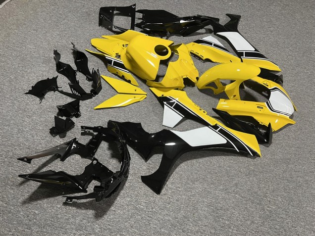 Purchase 2020-2025 Glossy Yellow & Black with White Yamaha R1 Motorcycle Fairings UK