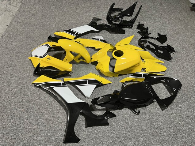 Purchase 2020-2025 Glossy Yellow & Black with White Yamaha R1 Motorcycle Fairings UK