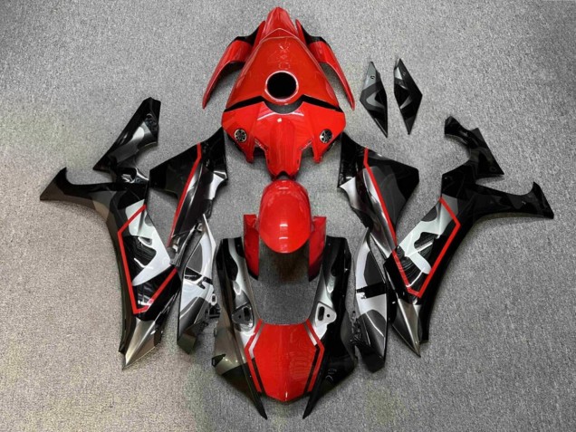 Purchase 2020-2025 Glossy Red & Black with Grey Camo Yamaha R1 Motorcycle Fairings UK