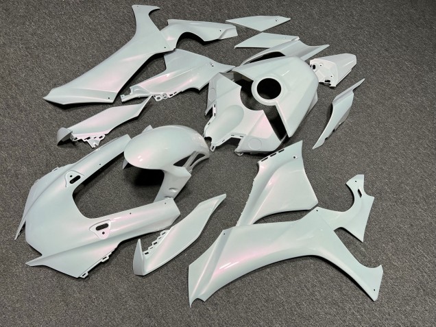 Purchase 2020-2025 Glossy Pearl White with Pink Flakes Yamaha R1 Motorcycle Fairings UK