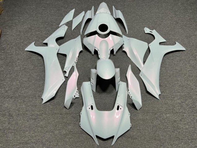 Purchase 2020-2025 Glossy Pearl White with Pink Flakes Yamaha R1 Motorcycle Fairings UK
