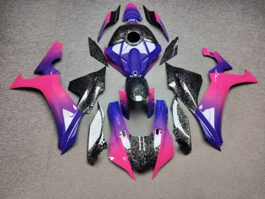 Purchase 2020-2025 Glossy Pink Blue Gradient Forged Carbon Style Yamaha R1 Motorcycle Fairings UK