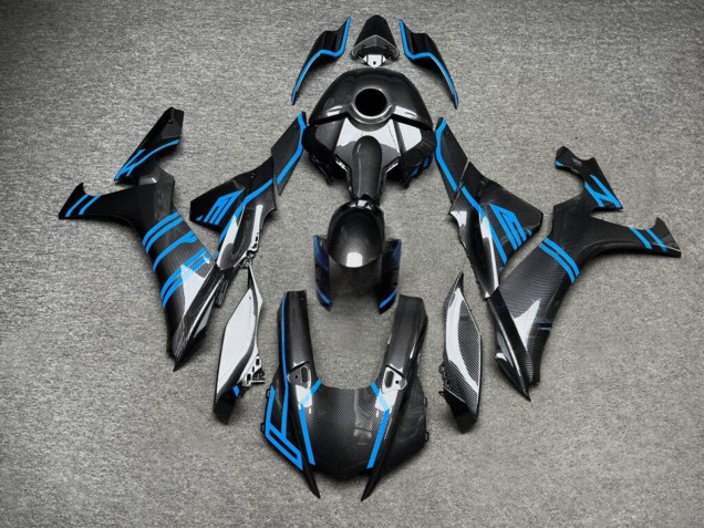 Purchase 2020-2025 Glossy Blue Carbon Fiber Style Yamaha R1 Motorcycle Fairings UK