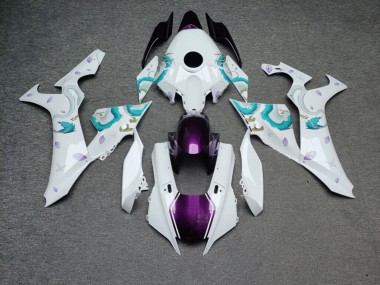 Purchase 2020-2025 Glossy White Purple Haku Yamaha R1 Motorcycle Fairings UK
