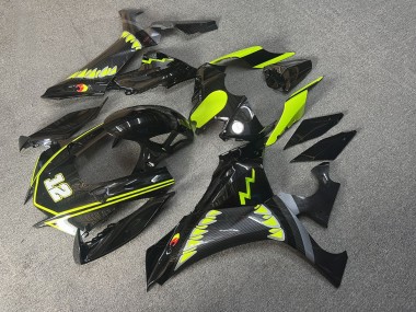 Purchase 2020-2025 Glossy Black High Vis Yellow Carbon Fiber Style Shark Yamaha R1 Motorcycle Fairings UK