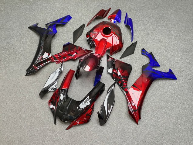 Purchase 2020-2025 Glossy Black Red Blue Shattered Split Yamaha R1 Motorcycle Fairings UK