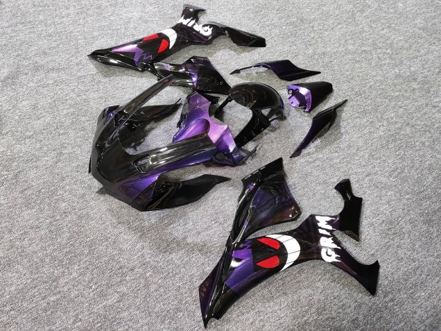 Purchase 2020-2025 Glossy Black Deep Purple Grim Yamaha R1 Motorcycle Fairings UK