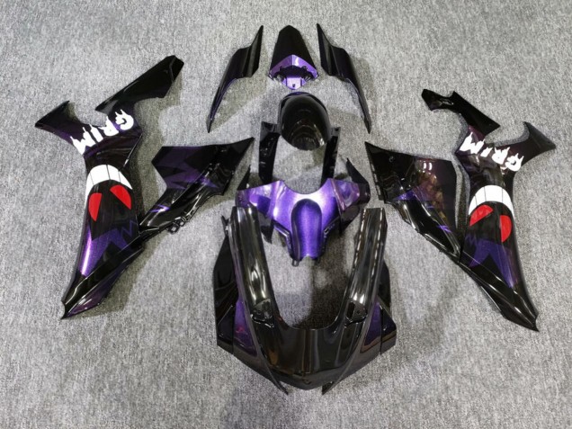 Purchase 2020-2025 Glossy Black Deep Purple Grim Yamaha R1 Motorcycle Fairings UK