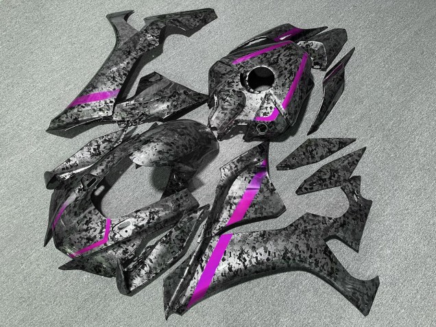 Purchase 2020-2025 Glossy Forged Carbon Fiber Pink Stripe Yamaha R1 Motorcycle Fairings UK