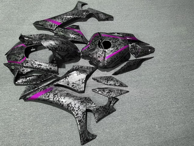 Purchase 2020-2025 Glossy Forged Carbon Fiber Pink Stripe Yamaha R1 Motorcycle Fairings UK