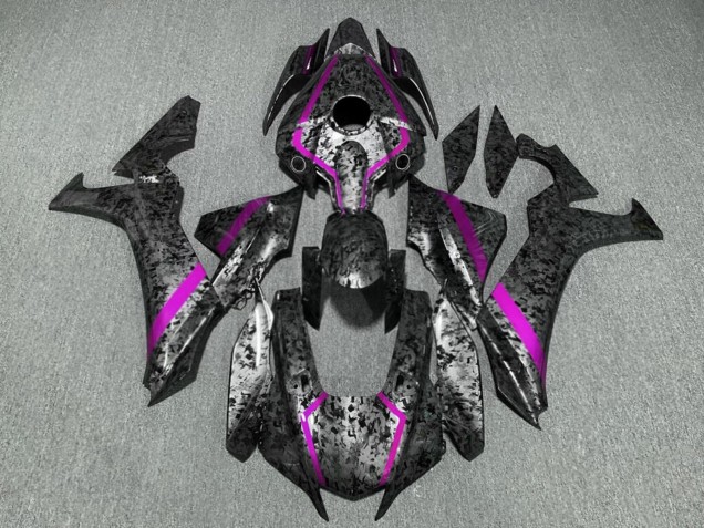 Purchase 2020-2025 Glossy Forged Carbon Fiber Pink Stripe Yamaha R1 Motorcycle Fairings UK