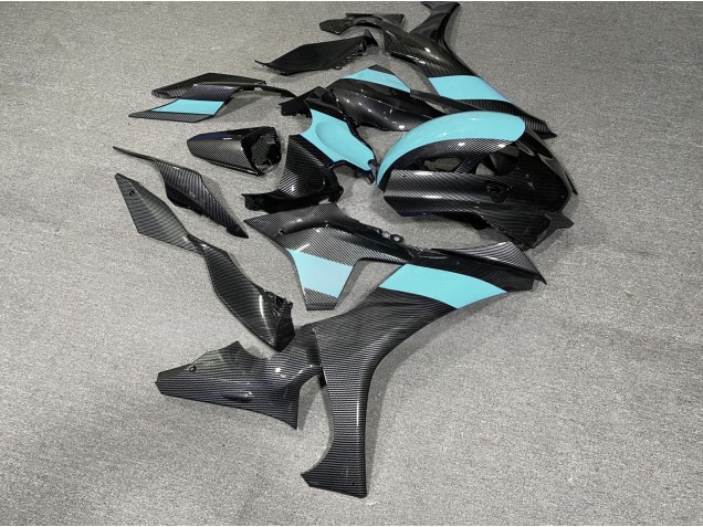 Purchase 2020-2025 Carbon Fiber Style Mint Blue Yamaha R1 Motorcycle Fairings UK