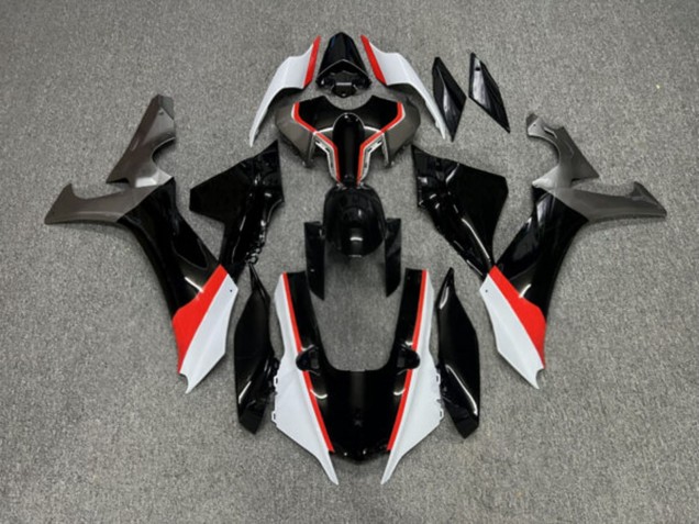 Purchase 2020-2025 Glossy Black & White with Red & Grey Yamaha R1 Motorcycle Fairings UK