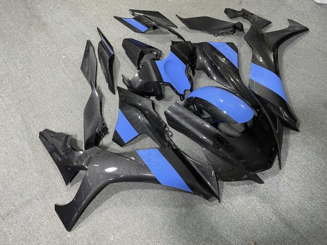 Purchase 2020-2025 Glossy Carbon Fiber Style with Blue Yamaha R1 Motorcycle Fairings UK