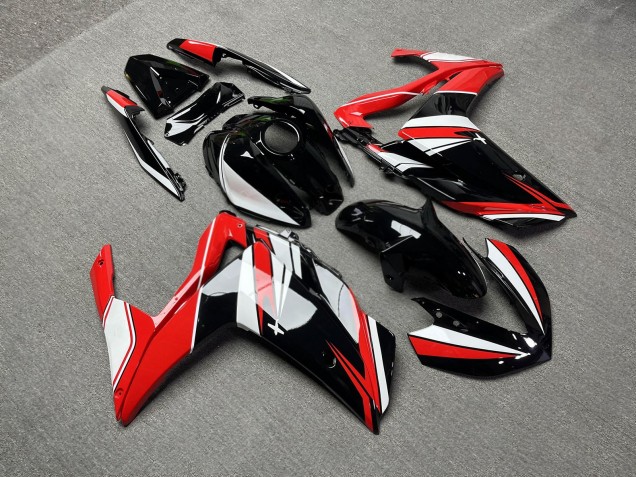 Purchase 2015-2018 Glossy Black & Red with White Yamaha R3/R25 Motorcycle Fairings UK