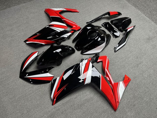 Purchase 2015-2018 Glossy Black & Red with White Yamaha R3/R25 Motorcycle Fairings UK