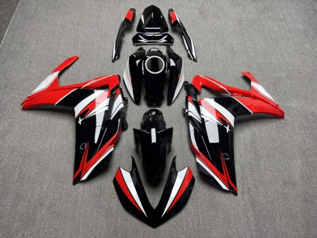 Purchase 2015-2018 Glossy Black & Red with White Yamaha R3/R25 Motorcycle Fairings UK