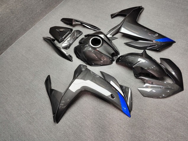 Purchase 2015-2018 Glossy Carbon Fiber Style Blue Yamaha R3/R25 Motorcycle Fairings UK