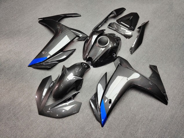 Purchase 2015-2018 Glossy Carbon Fiber Style Blue Yamaha R3/R25 Motorcycle Fairings UK