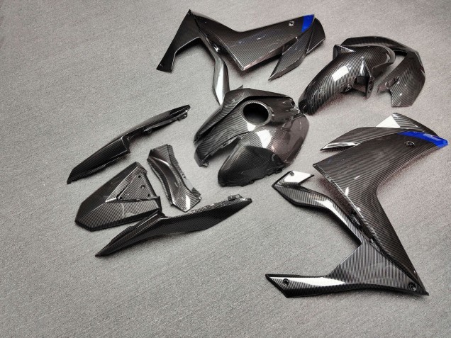 Purchase 2015-2018 Glossy Carbon Fiber Style Blue Yamaha R3/R25 Motorcycle Fairings UK